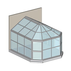 веранда двухскатная с эркером